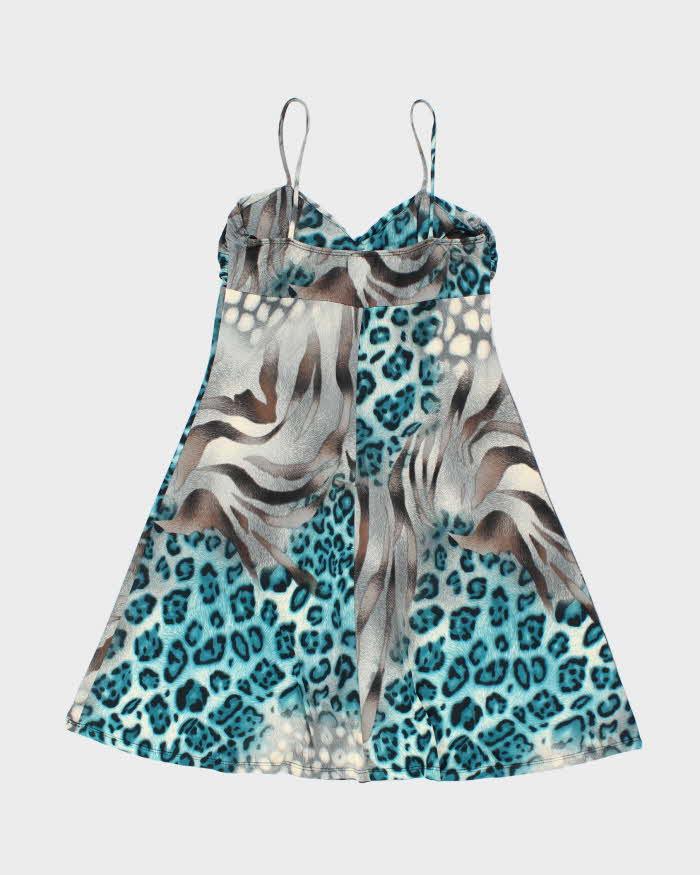 Vintage Y2k 00s Purple Rain Animal Print Dress - S