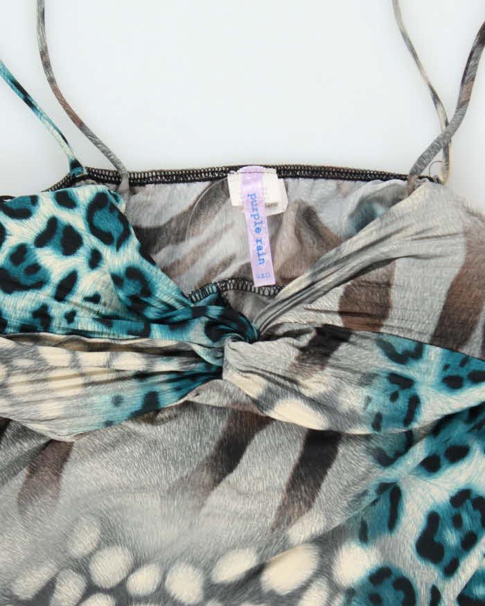 Vintage Y2k 00s Purple Rain Animal Print Dress - S