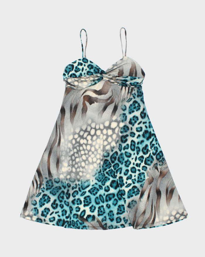 Vintage Y2k 00s Purple Rain Animal Print Dress - S