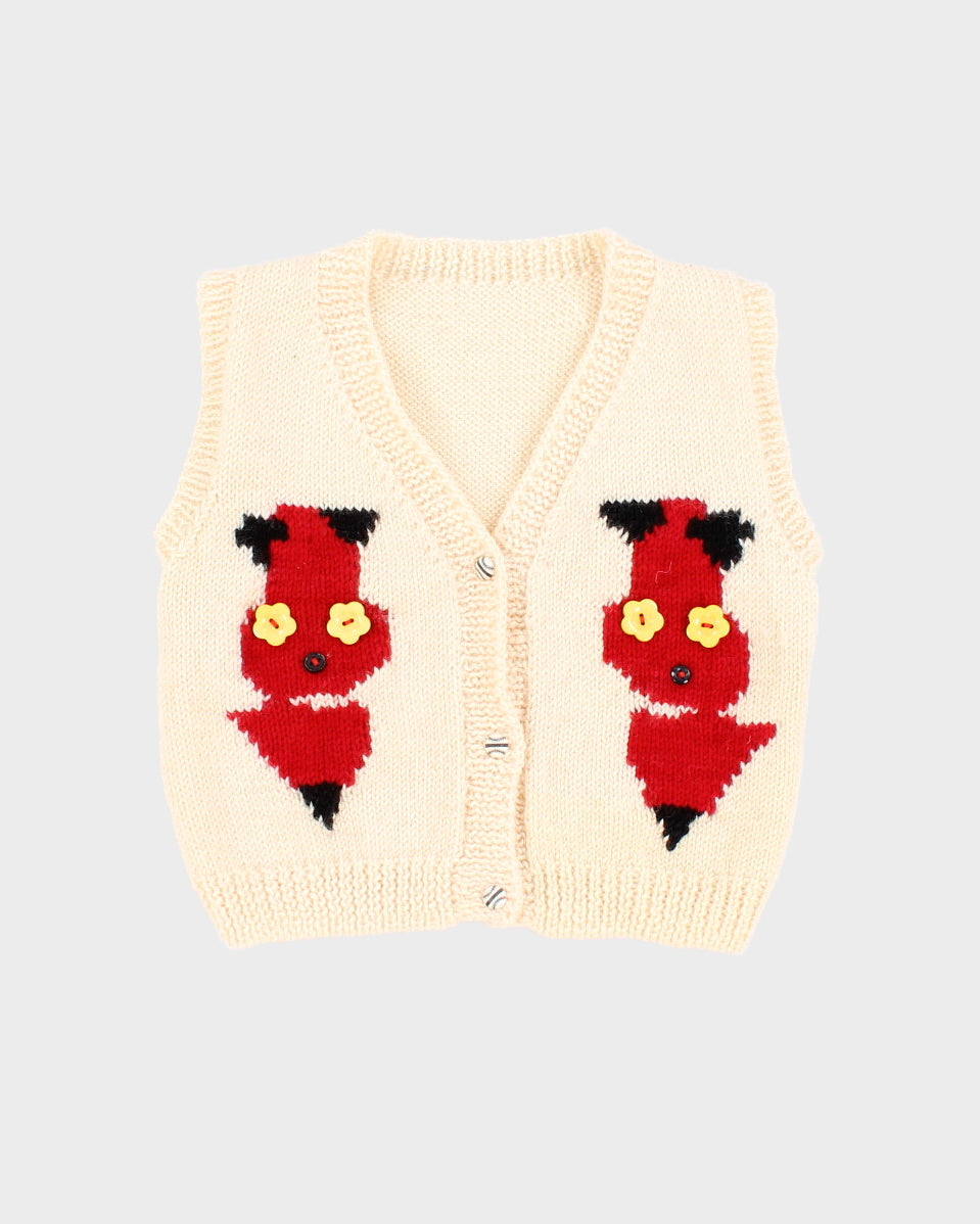 Children's Cream Knitted Sweater Vest