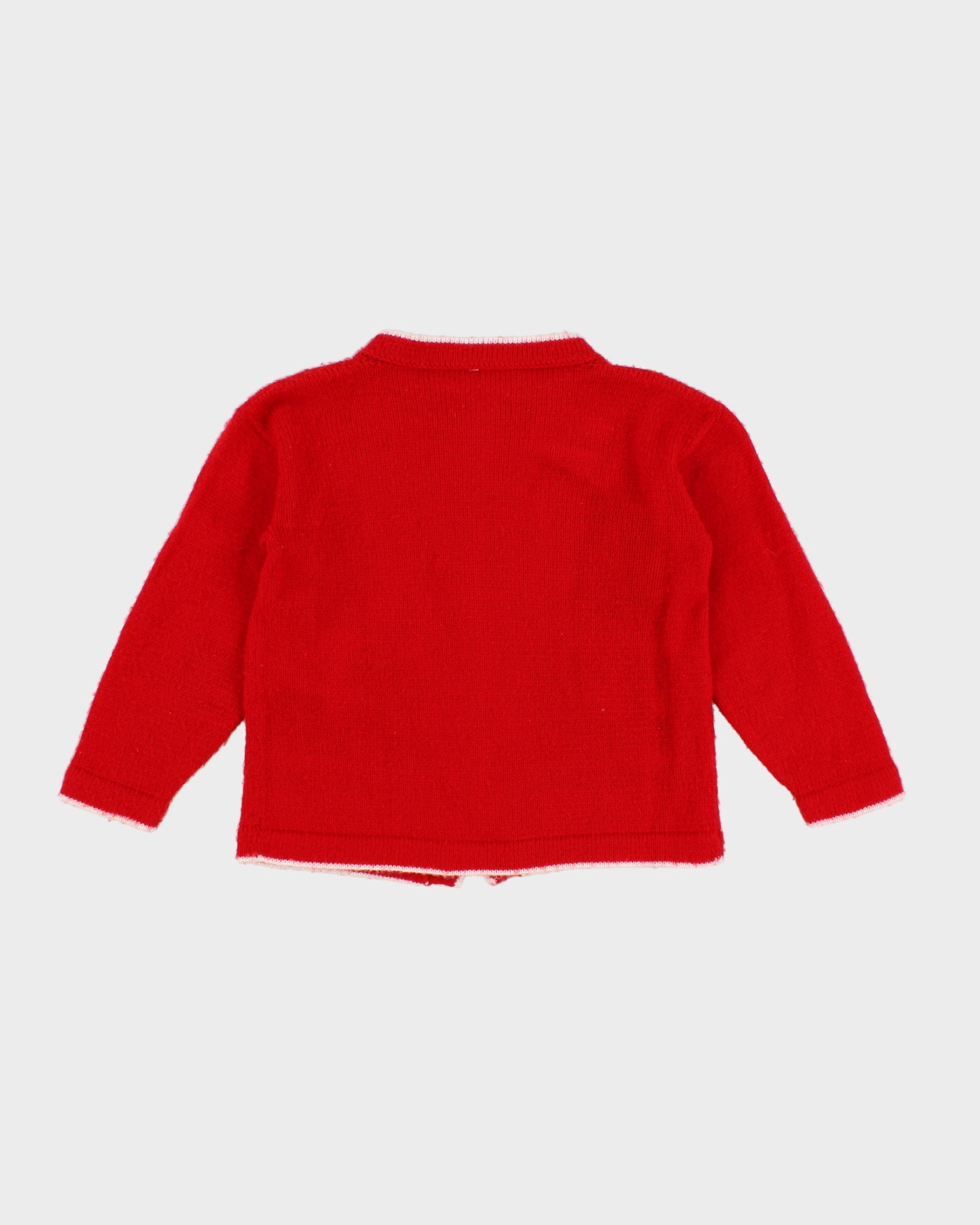 Vintage Childrens Red Knitted Cardigan