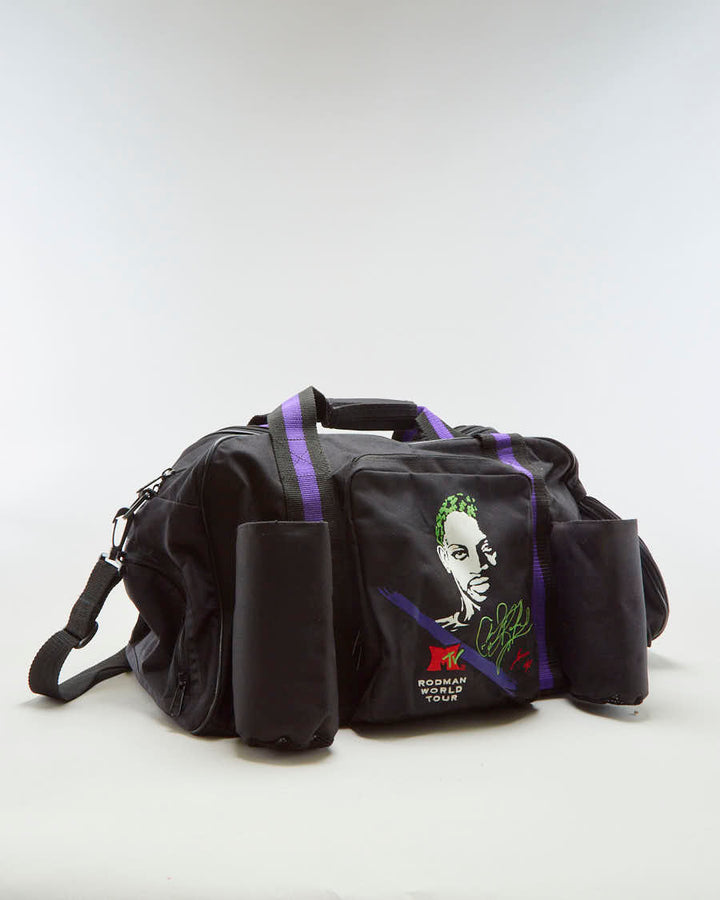 '96 Dennis Rodman NBA Chicago Bulls MTV World Tour Hoop Saq Basketball Duffel Bag - O/S