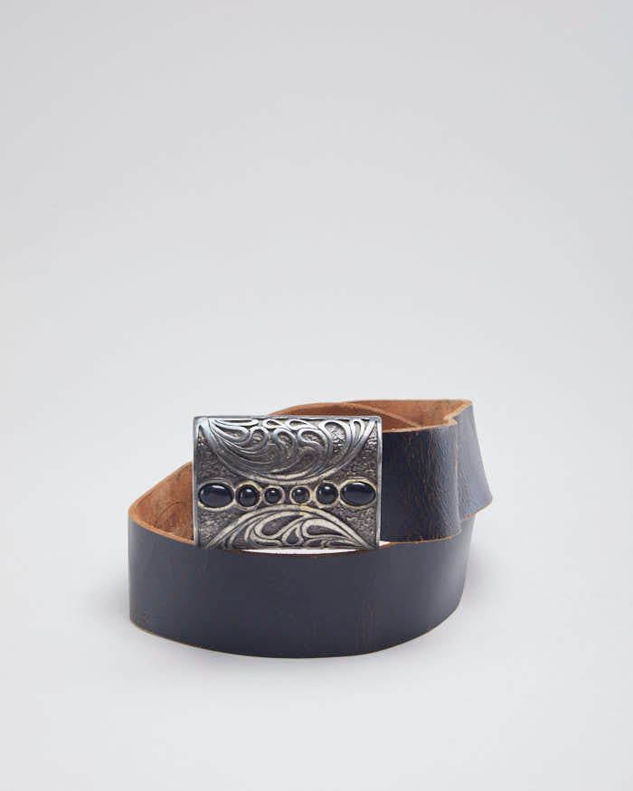 Brave Beltworks Black Leather Ornate Buckled Belt – Rokit display picture 3