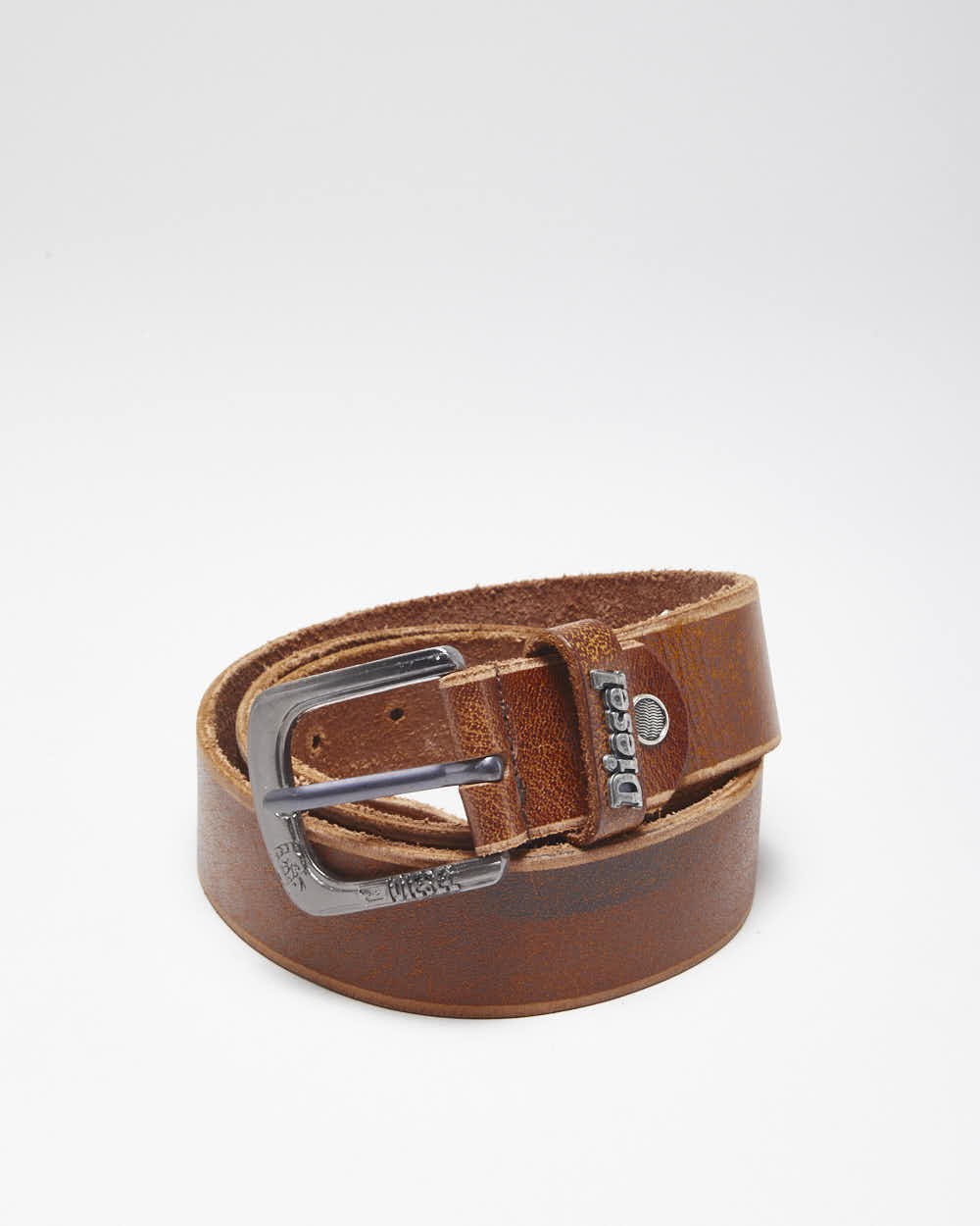 diesel brown leather belt