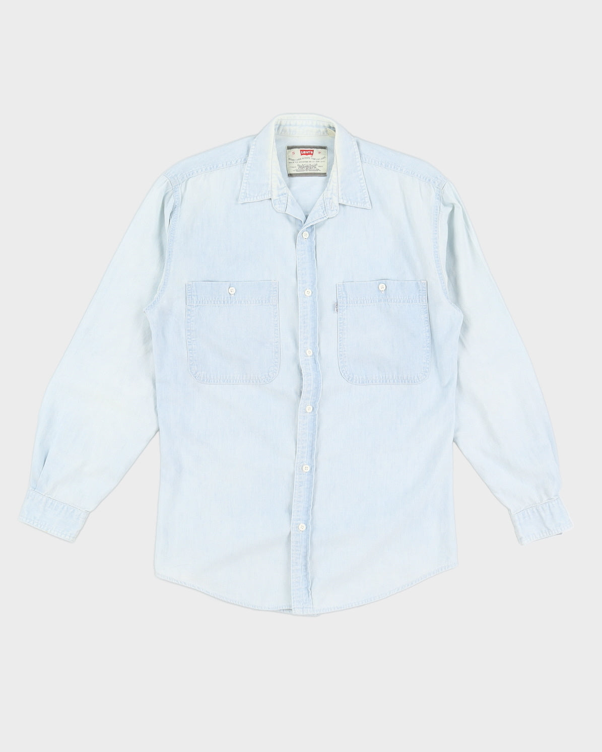 Vintage 90s Levi's Blue Denim Long Sleeved Shirt - S