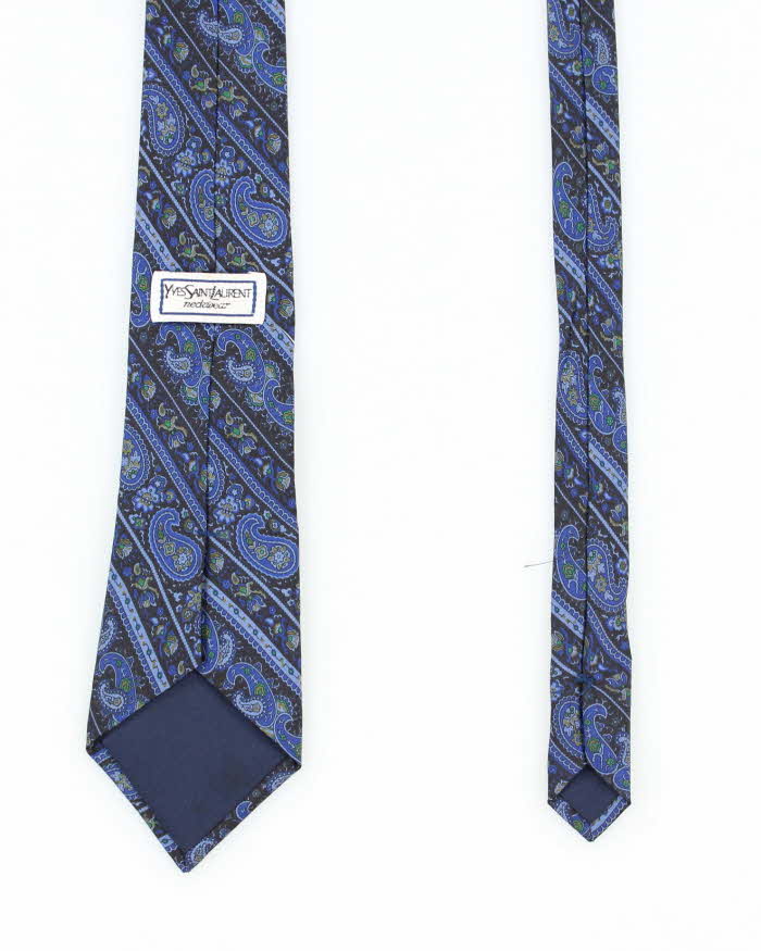 Vintage 90's Yves Saint Laurent Silk Paisley Patterned Tie