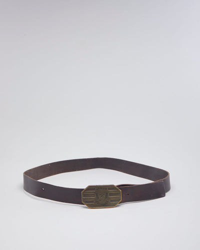 Armani Exchange Buckled Brown Leather Belt