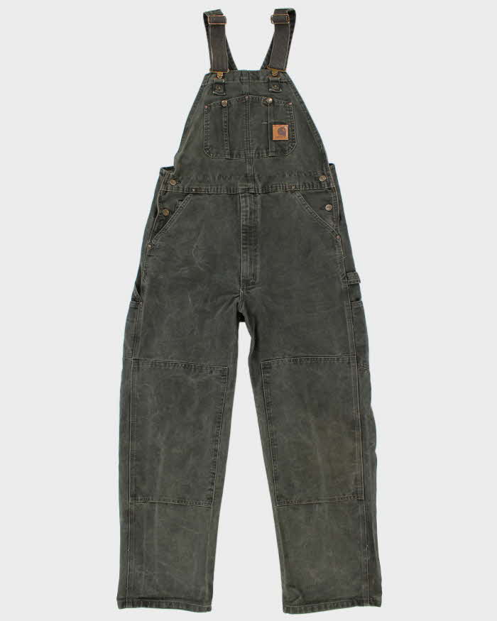 00s Carhartt Green Double Knee Workwear Dungarees - W36 L32 – Rokit