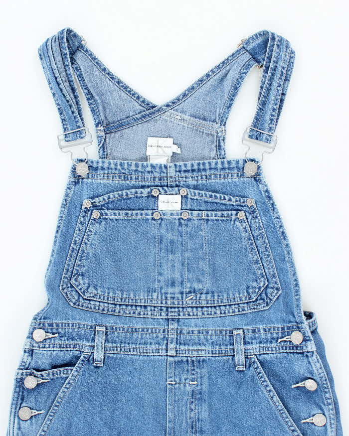 Vintage Y2K Calvin Klein Dark Wash Denim Dungarees - W30 L28
