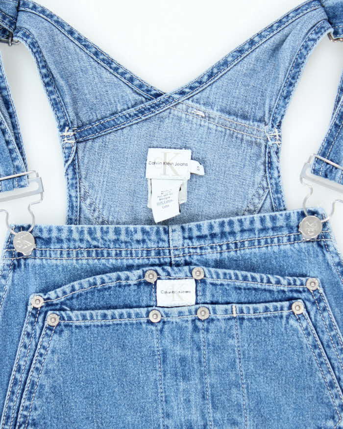 Vintage Y2K Calvin Klein Dark Wash Denim Dungarees - W30 L28