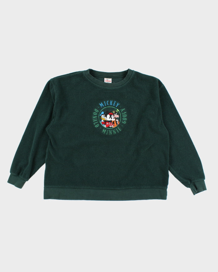 Vintage 90's Disney Embroidered Fleece Pullover - L