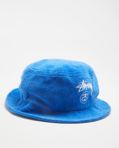Stussy Terry Towling Blue Bucket Hat - L
