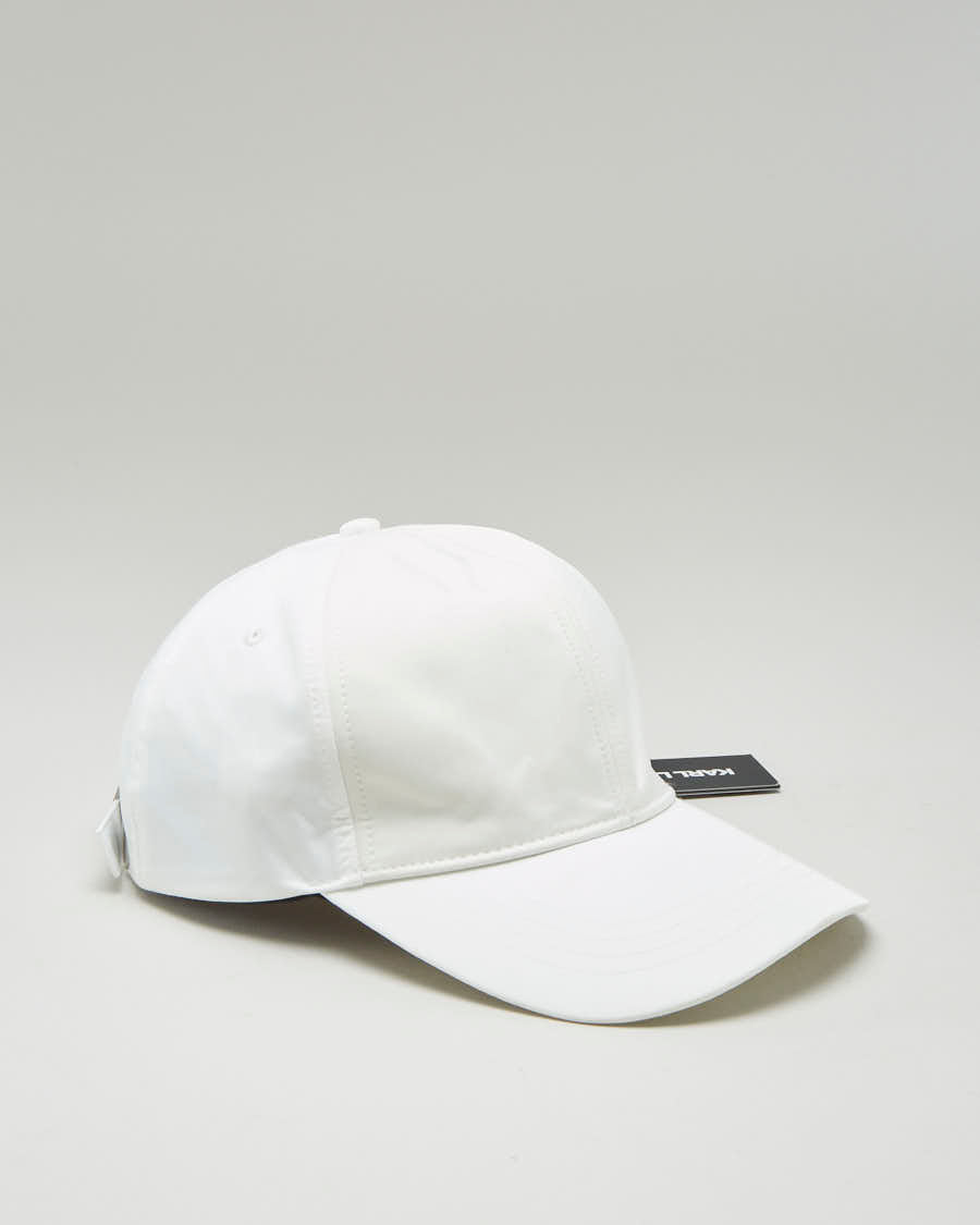 Karl Lagerfeld‎ White Cap with Embroidered Design. Karl Lagerfeld White Baseball Hat Embroidered Logo & Silver  main image 4