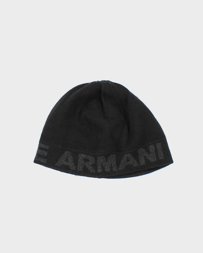 帽子 00s ARMANI Wool Black Beanie EMPORIO ARMANI エンポリオ