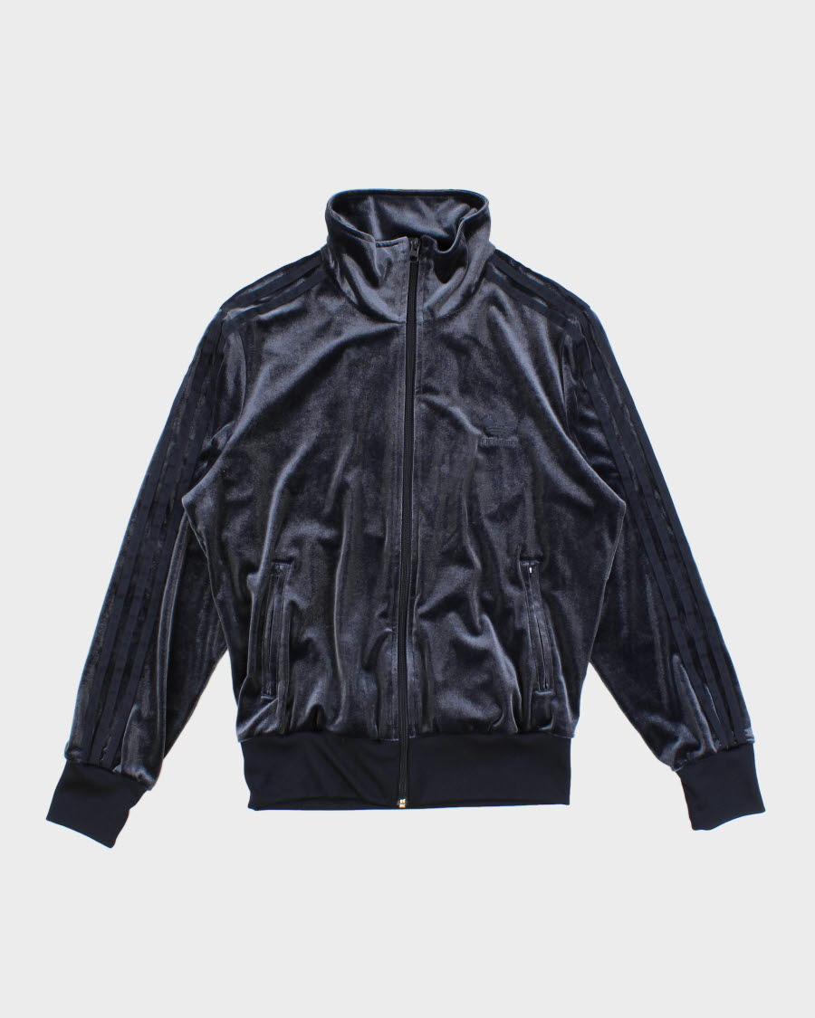 Men's Blue Adidas Velour zip up track jacket - S – Rokit
