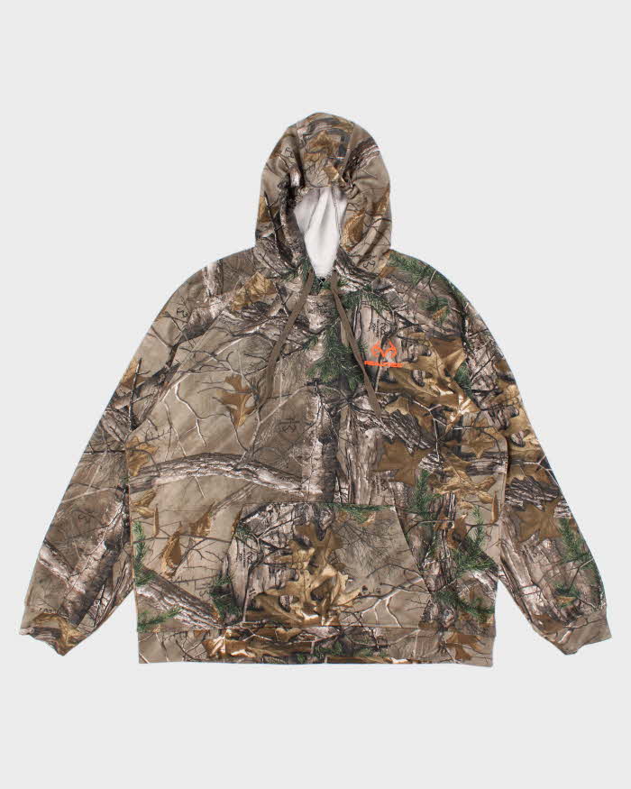 Sudadera con capucha y estampado de árboles reales (talla XXL)