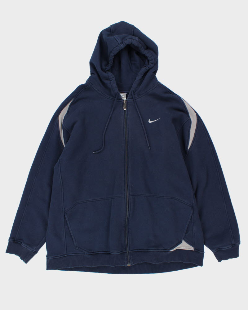 Felpa con cappuccio oversize con zip Nike vintage anni 2000 XXL