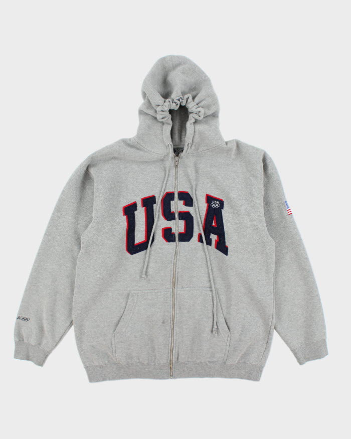 Sweat à Capuche Vintage Homme Football Américain - Taille L Gris - Occasion Très Bon état