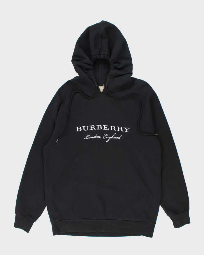 Vintage Burberry Embroidered Spell Out Hoodie - L