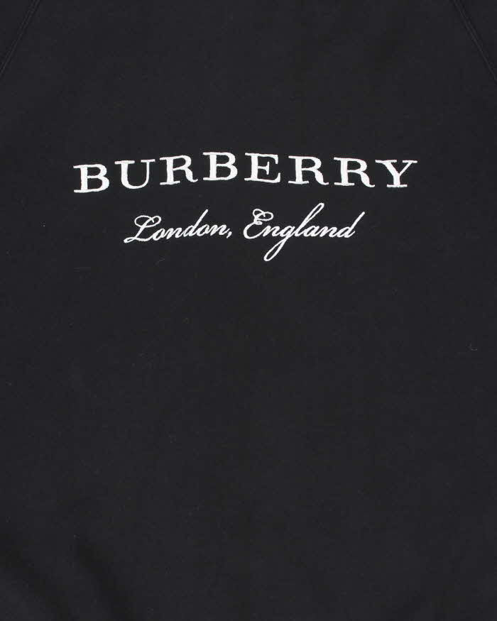 Vintage Burberry Embroidered Spell Out Hoodie - L