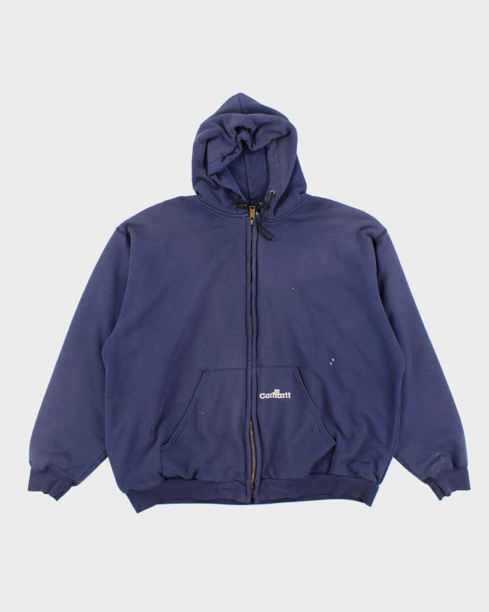 Vintage 90's Carhartt Waffle Heavyweight Zip Up Hoodie - XXL – Rokit