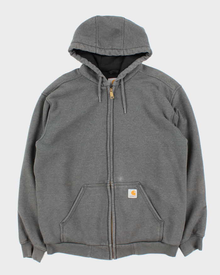 Carhartt Heavyweight Grey Zip Up Hoodie - M