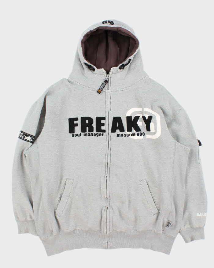 Vintage Y2K 00s Massive 808 Japan Freaky Heavyweight Zip-Up Hoodie