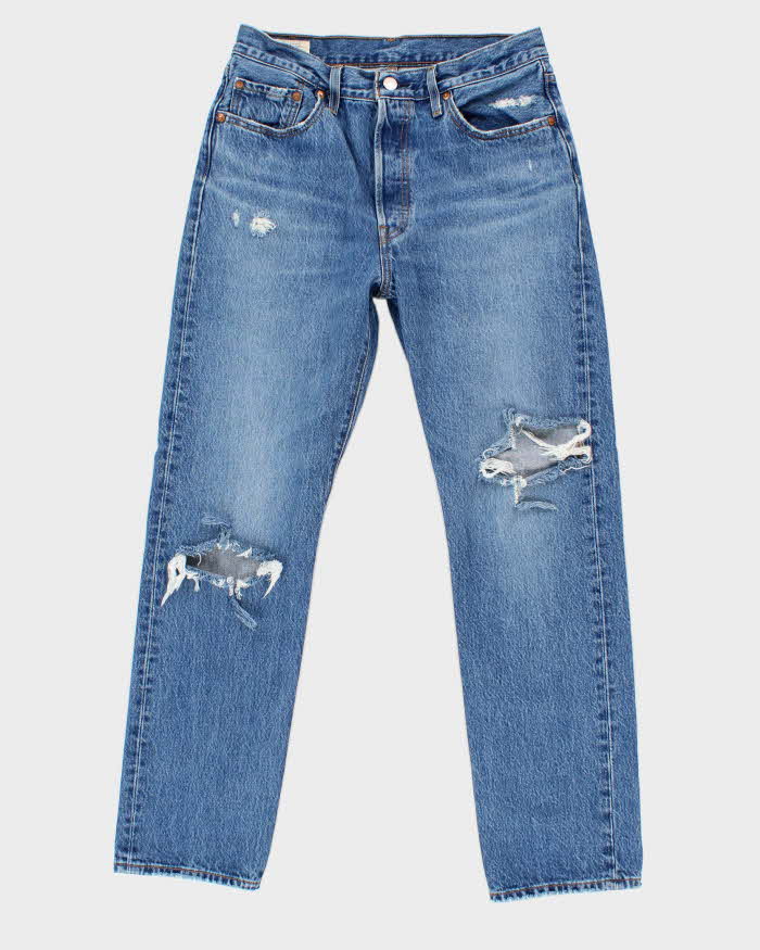 Mens Blue 501 Levi's Distressed Jeans W32 L27 - Main Image