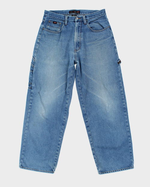 Vintage Y2K Raw Edge Wide Leg Denim Jeans - W33 L29