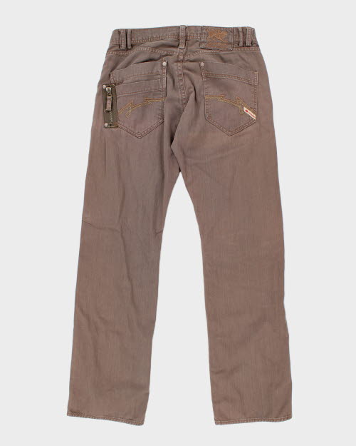 Vintage Y2K Gothic Faded Brown Wash Denim Jeans - W32 L32