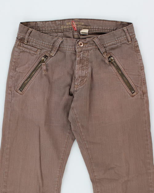 Vintage Y2K Gothic Faded Brown Wash Denim Jeans - W32 L32
