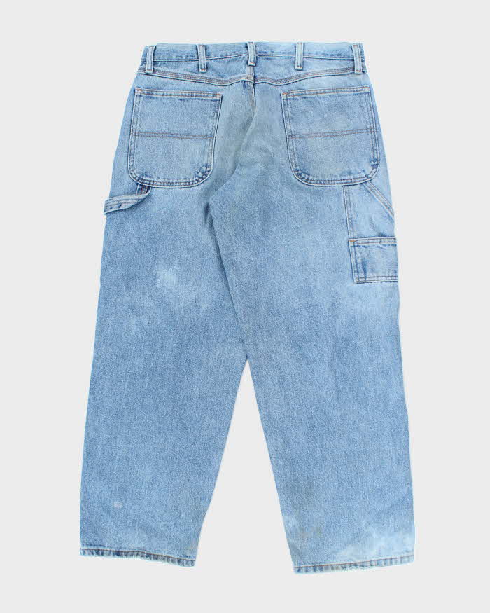 Vintage Rustler Mid Wash Blue Workwear Carpenter Jeans - W34 L30