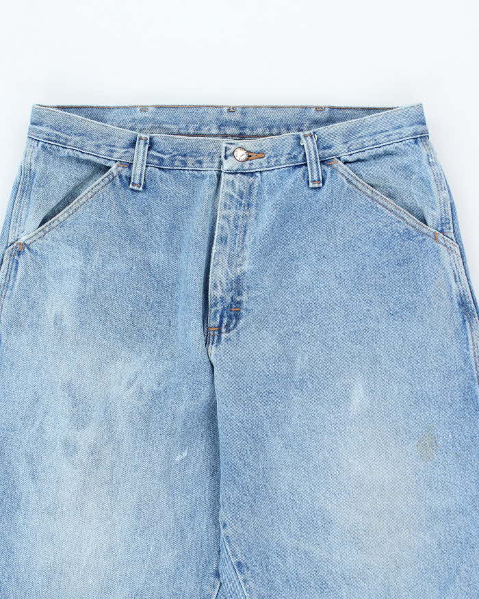 Vintage Rustler Mid Wash Blue Workwear Carpenter Jeans - W34 L30