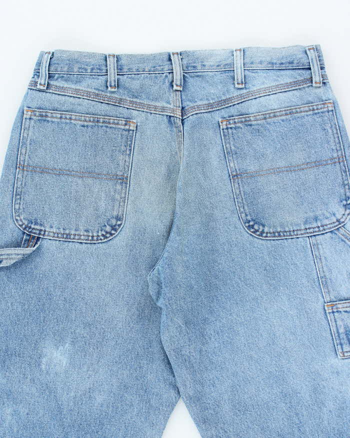 Vintage Rustler Mid Wash Blue Workwear Carpenter Jeans - W34 L30
