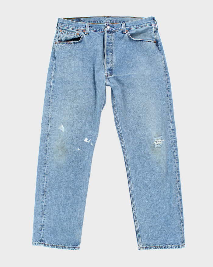 希少 90's USA製 Levi's 501 W34 ボールドウィン BLUE Vintage 90's Levi's 501 Blue Mid Wash Jeans - W34 L29 – Rokit