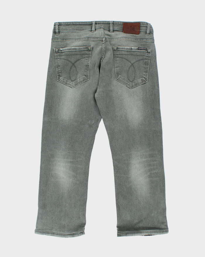 Vintage Y2K Calvin Klein Relaxed Fit Grey Stone Wash Jeans - W34 L26