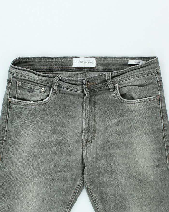 Vintage Y2K Calvin Klein Relaxed Fit Grey Stone Wash Jeans - W34 L26