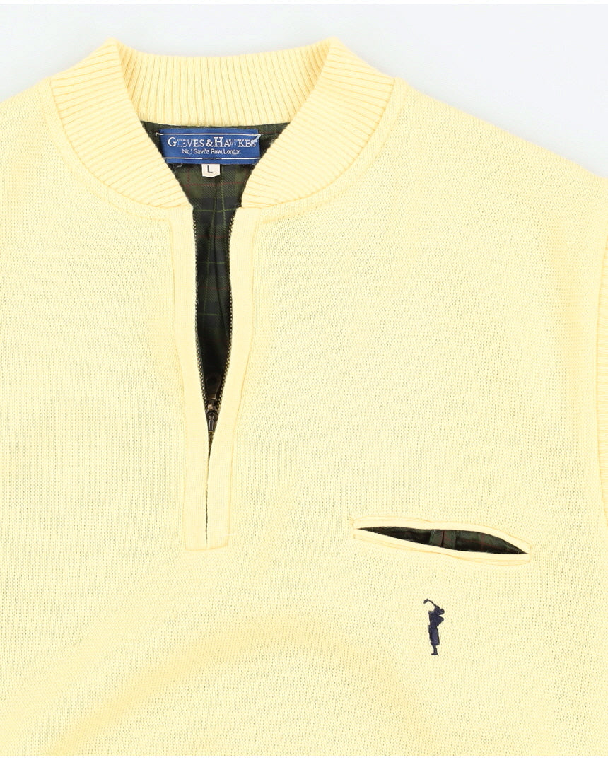Gieves and Hawkes Yellow Golf Sweater Vest - L