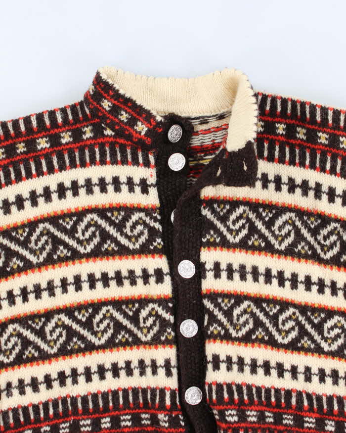 Vintage Handmade Men's Wool Cardigan - L