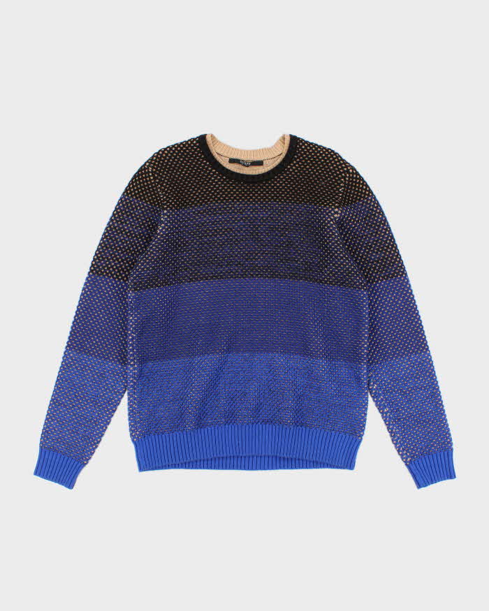 Men's Blue Guess Chunky Knit Jumper M