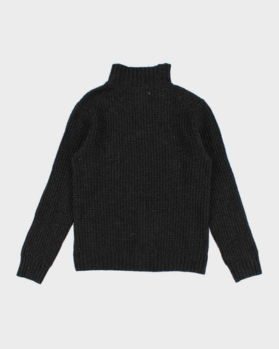 Mens Grey Armani Waffle Knit Sweater - L