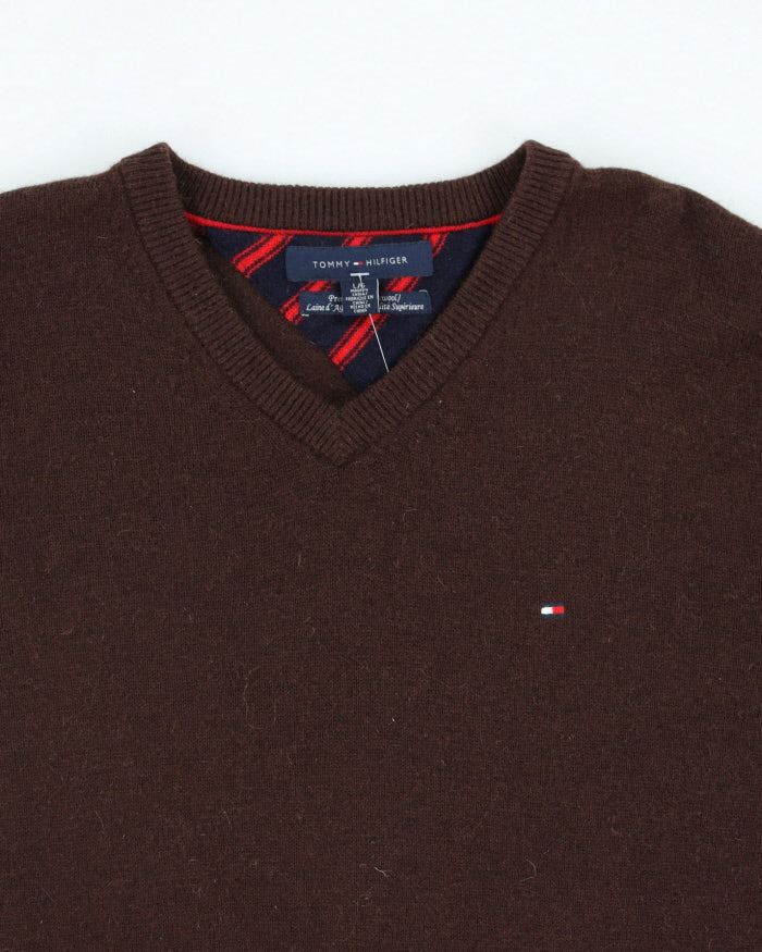 Vintage Tommy Hilfiger Lambswool V-Neck Jumper - L