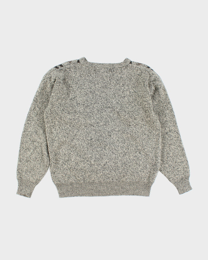 Vintage 90's Textured Chunky Knit Jumper - M