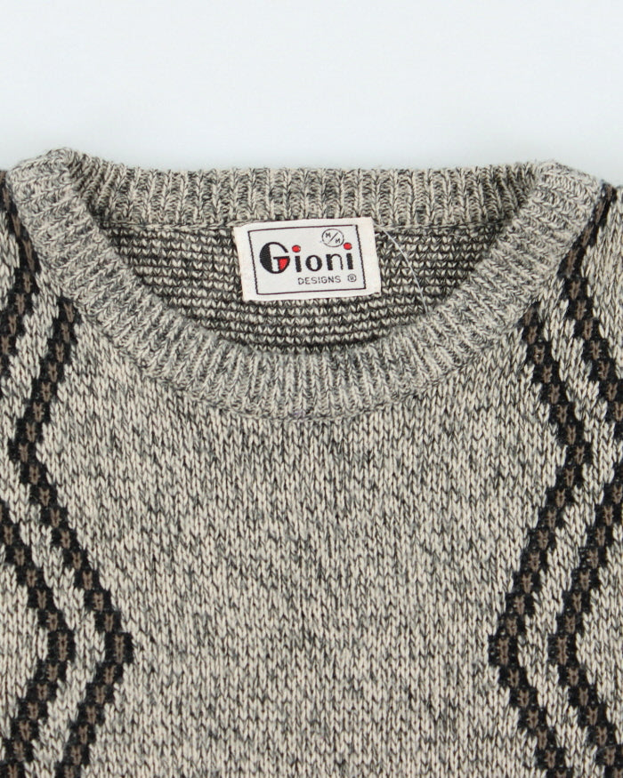 Vintage 90's Textured Chunky Knit Jumper - M