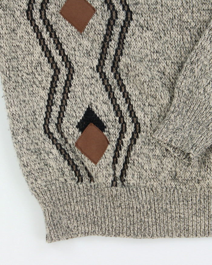 Vintage 90's Textured Chunky Knit Jumper - M