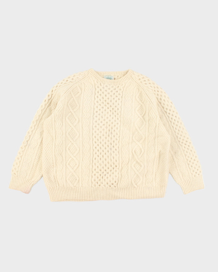 Vintage Zwaargewicht Blarney Aran Dikke Wollen Gebreide Trui L