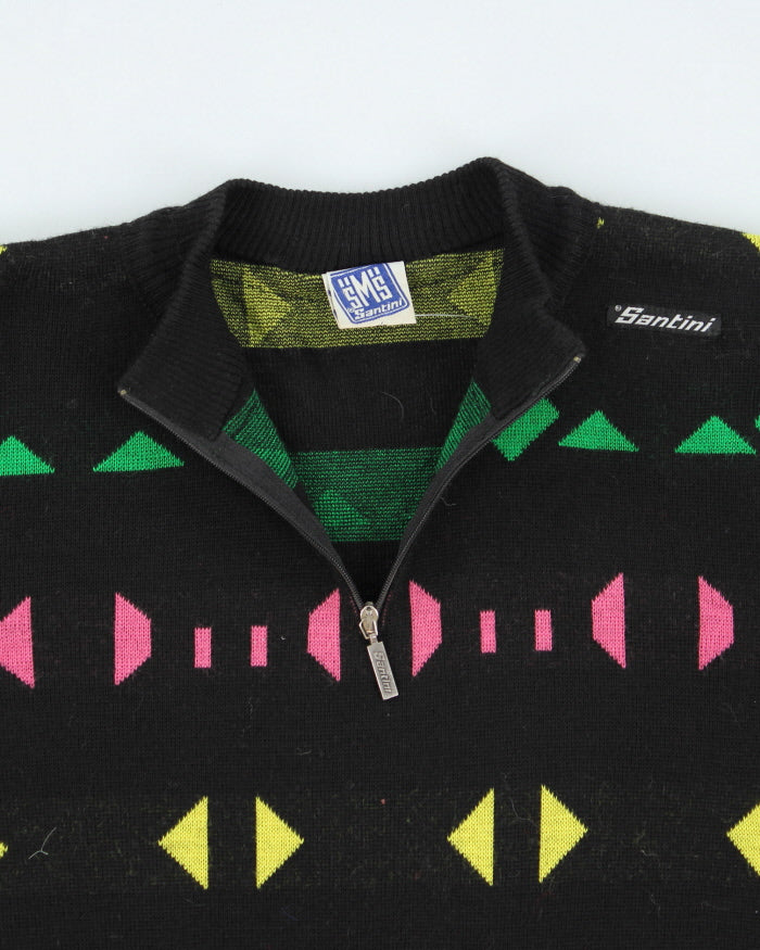 Vintage Santini Quarter-zip Wool Blend - M
