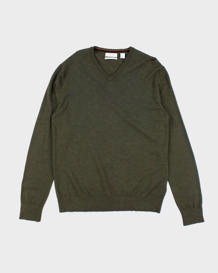 Calvin Klein Khaki Wool Jumper - L