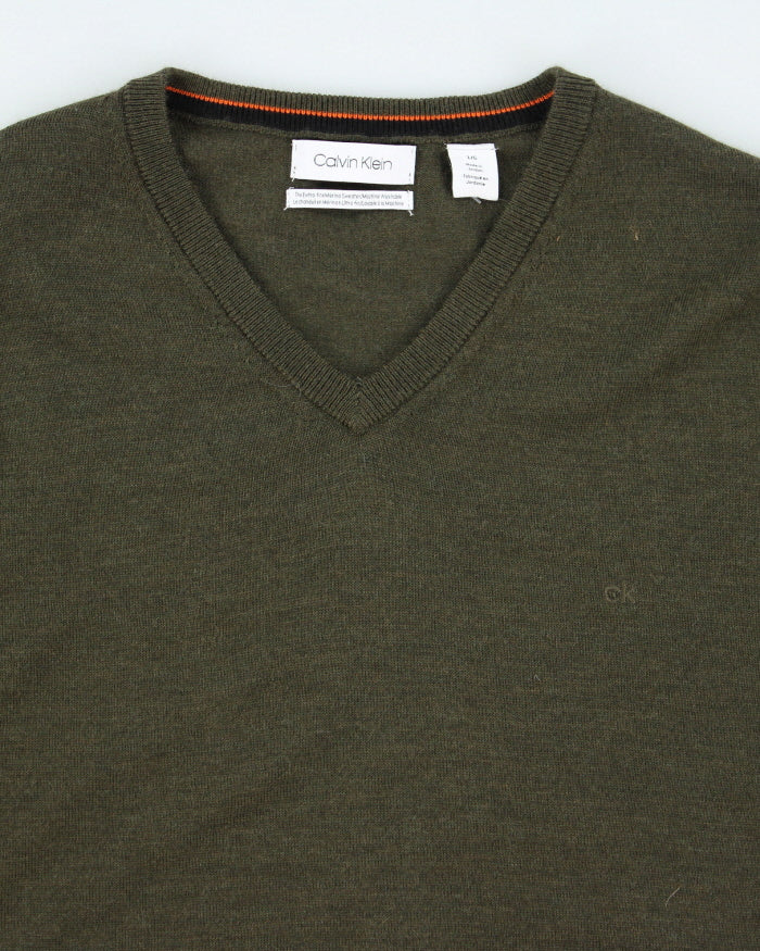 Calvin Klein Khaki Wool Jumper - L
