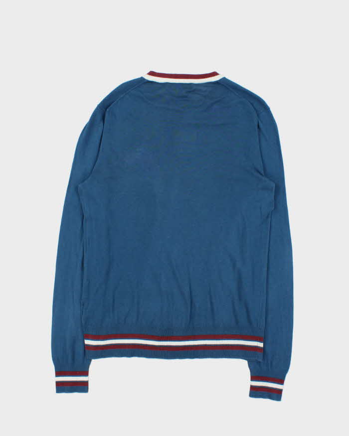 Vintage Burberry Silk Blend Embroidered Logo Crewneck Knit Jumper - M